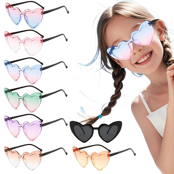 Hjärtformade Solglasögon Dam Mode Oversize Shades Glasögon Sommar Solskydd Resa I2r7 Tea One size