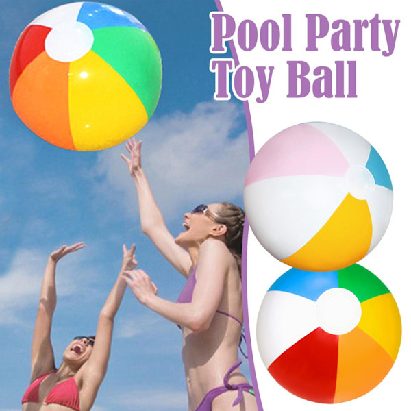 Uppblåsbar Badboll Regnbågsfärgad Poolparty Favörer Boll Leksak Strand Pvc Uppblåsbar Sommarleksak G2u8 6 color-30cm 30cm