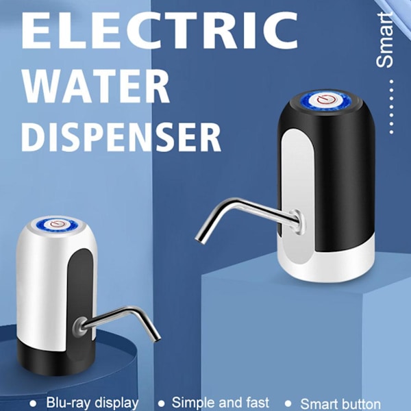 Elektrisk hushållsvattenpump för flaskvatten, automatisk vattendispenser, trådlös vatten W6h5 black 1pcs