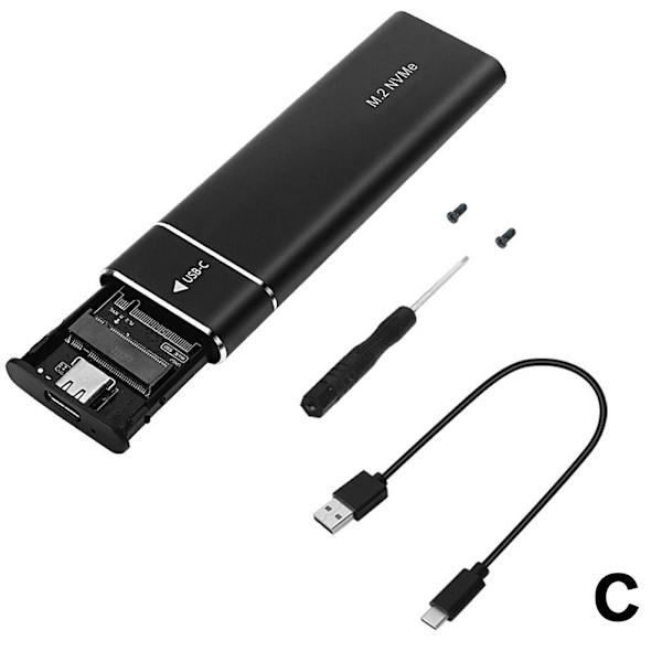 M.2 NVMe SSD-kapsling USB 3.1 Gen 2 till NVMe PCI-E M.2 Drive SSD Hårddisk Ny sliver NGFF+NVME
