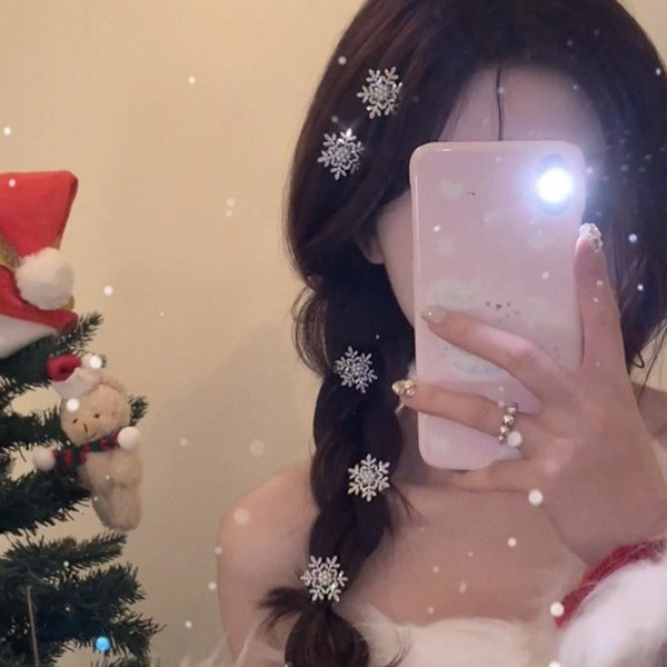 Söt Snöflinga Hårklämma Delikat Strass Hårnål AU För Kvinnor Hår A6U7 style4 One size