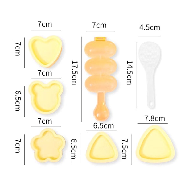 Risform för barn Bento Triangel Sushi Form Gör-det-själv Onigiri Form Japanska Bento Tång Tillbehör Q5u4 B 6pcs