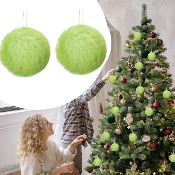 12 st Eleganta Gröna Mjuka Plyschbollar För Julgransfirande L8C7