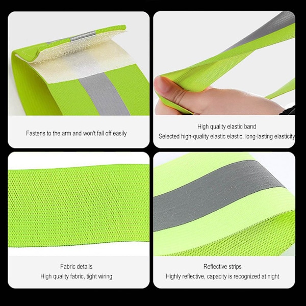 2X Reflexband Elastiskt Armband Handledsband Ankel Ben 9CP1 Stra