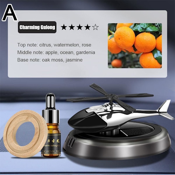 Solardriven Helikopter Luftfräschare Bil Flygplan Doftspridare Ornament♤ Red Gardenia one size