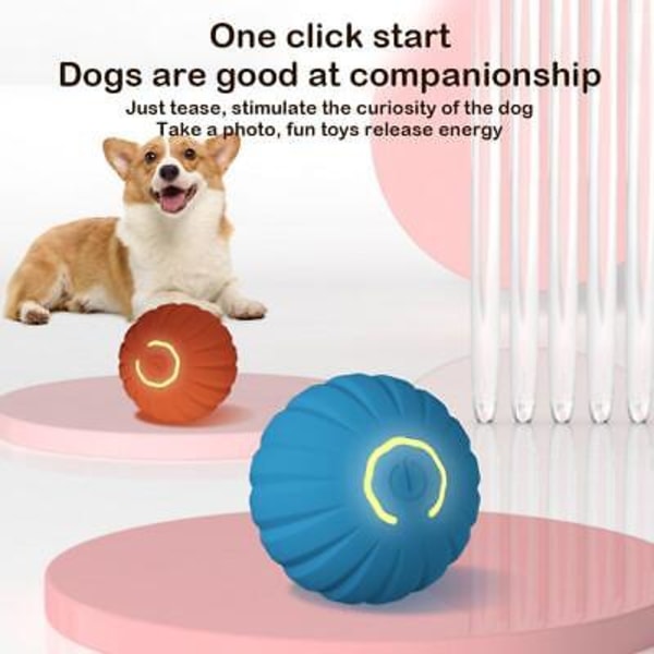 1x Smart Hundleksak Boll Elektronisk Interaktiv Leksak Rörlig Boll för Valp Katt K blue 1pcs