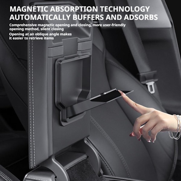 Armstödsbox magnetisk absorptionsbox för Tesla~Model Y Juniper 2025 K3O5 Y9P9 3pcs Flocking One size