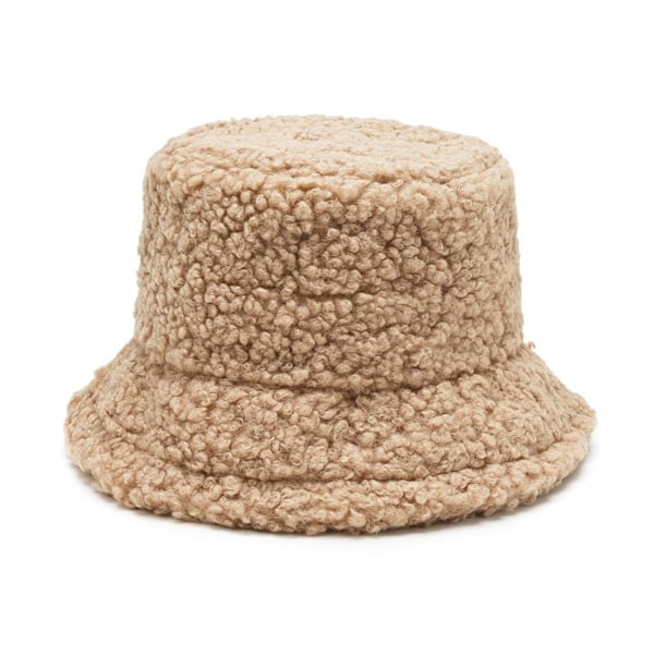 Enfärgad Lammull Fiskarhatt Varm Solhatt Vinter K4A0 khaki One size