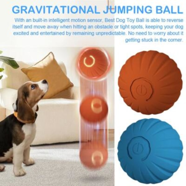 1x Smart Hundleksak Boll Elektronisk Interaktiv Leksak Rörlig Boll för Valp Katt K blue 1pcs