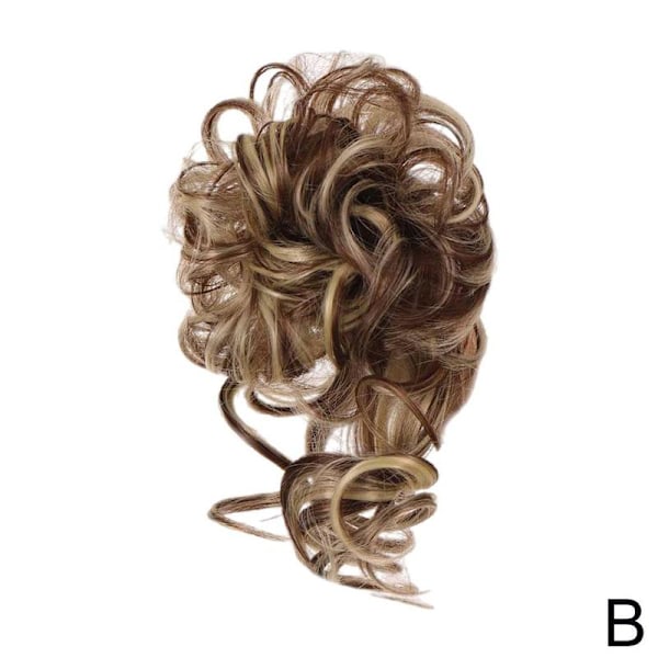 Hårförlängning för kvinnor, chignon, rufsigt hårknut, hästsvans, lockiga hårförlängningar. Hår B0A6 12H613 One-size