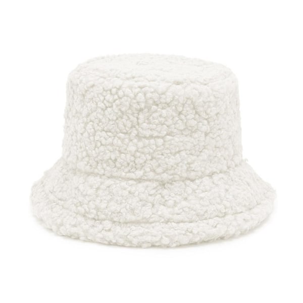 Enfärgad Lammull Fiskarhatt Varm Solhatt Vinter K4A0 White One size