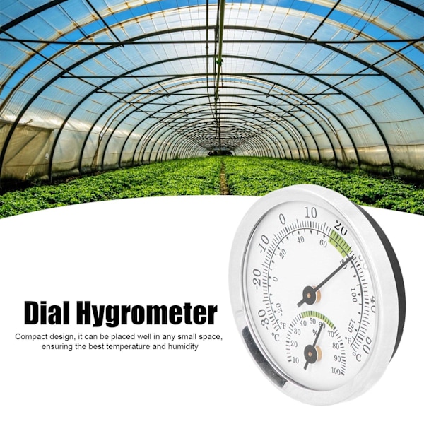 Termometer Mini Hygrometer Analog Luftfuktighet Rumsklimat Ne Utomhus-Inomhus C9C3 white One-size