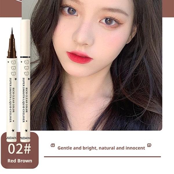 Flytande Eyeliner Penna Svart Brun Färg Eyeliner Penna Långvarig 02 Red Brown One size
