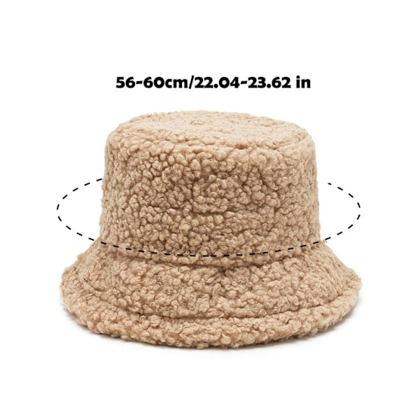Enfärgad Lammull Fiskarhatt Varm Solhatt Vinter K4A0 khaki One size