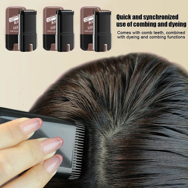 Hårfärg Stick Långvarig Tvättbar Täcker Grått Hår Färgpenna G0D0 chestnut brown 20g
