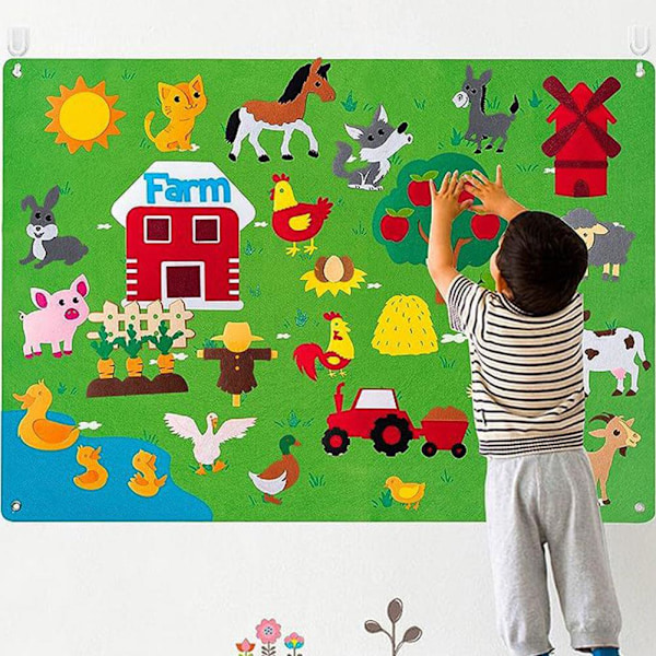 DIY Filtbräda Zoo Undervattensvärld Leksaker Lekbräda HET Pedagogisk T5Y9 zoo 105*75cm