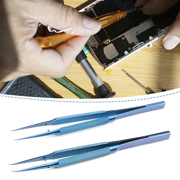 Titanlegering Pincett Underhållsverktyg 0.15 Kant Precision Fingeravtryck Twe R7A3 blueB elbow
