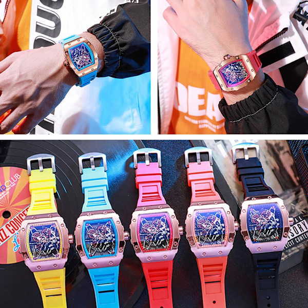 Richard Urholkad Kvarts Klocka Tunnformad Herr Trendig Utomhus Sport Armbandsur Klocka Resa R7f5 Red One size
