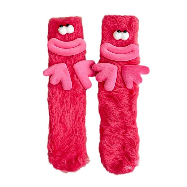 Söta och roliga strumpor Fula mellanhöga strumpor Höst- och strumpor Sovande Vintergolv Y8v6 Red One size