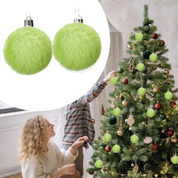 12 st Eleganta Gröna Mjuka Plyschbollar För Julgransfirande L8C7