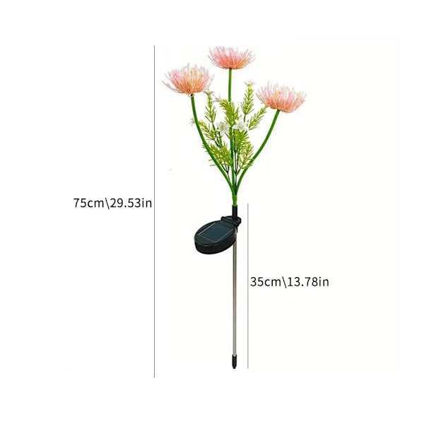 Solcellsdrivna Trädgårdslampor, Solcellsblommor Vattentäta IP65 Solcellslampor, Utomhus Landskapsbelysning Dekorativ för Gård Gräsmatta Uteplats pink 1set