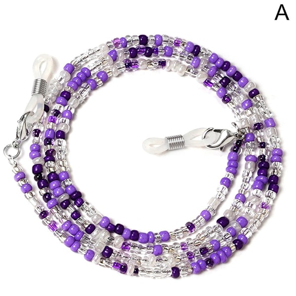 Bohemisk Färgstark Glasögonkedja Justerbar Längd Läsglasögon Kedja Rep Glasögon Snodd Tappade Mode Glasögonrem G7T5 purple one size