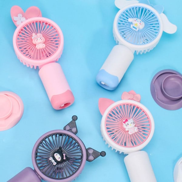 Söt Personlig Mini Fläkt Handhållen Portabel För Inomhus Utomhus Aktiviteter Söt Sanrio Elektrisk Fläkt A6E5 white 1pcs