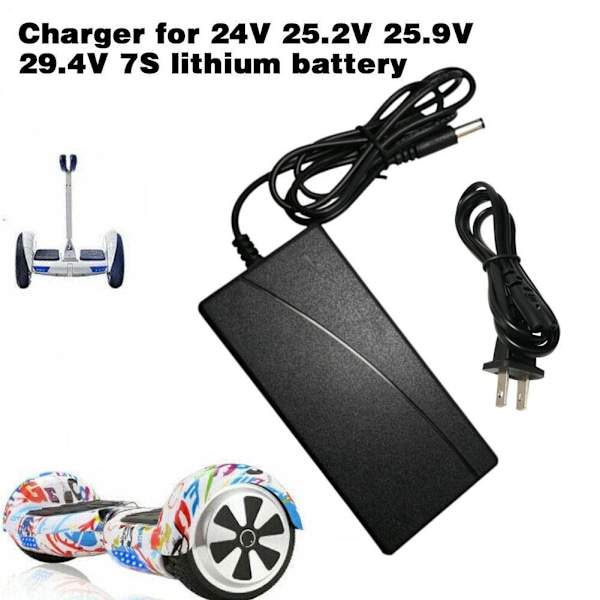 29.4V 2A Strömladdare För 24V Elcyklar Scooter - Litiumbatteri Ny V4D7 29.4V US 1set