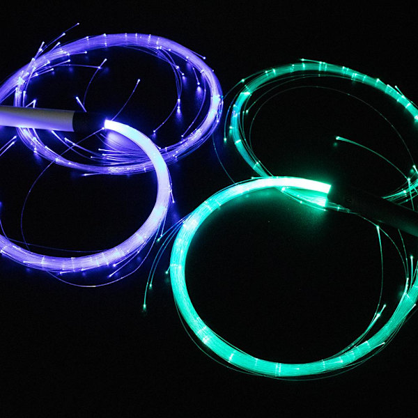 RGB LED Fiber Optic Whip-360° Vridbar Ljusstark Flow Toy Rave Hot Y7 Macaron green handle one size