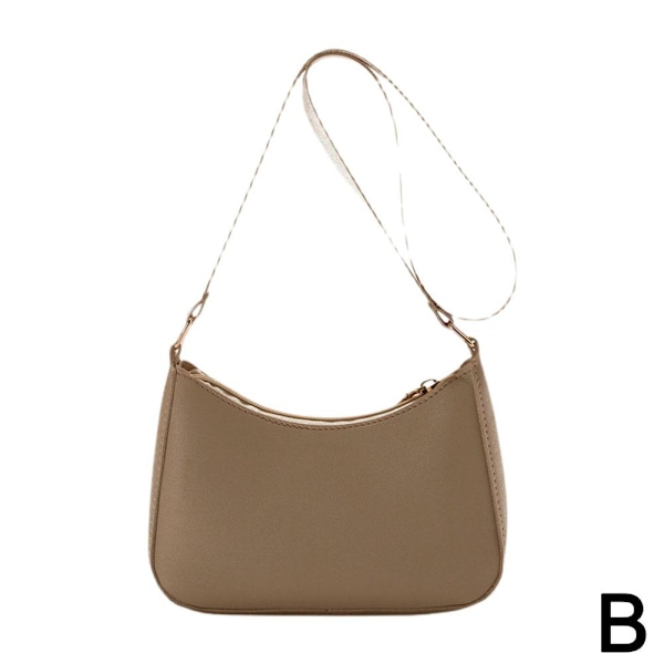 Fashion PU Läder Crossbody Väska Dam Enfärgad Väska Mångsidig Underarmsväska Axelväska P8k6 Khaki onesize