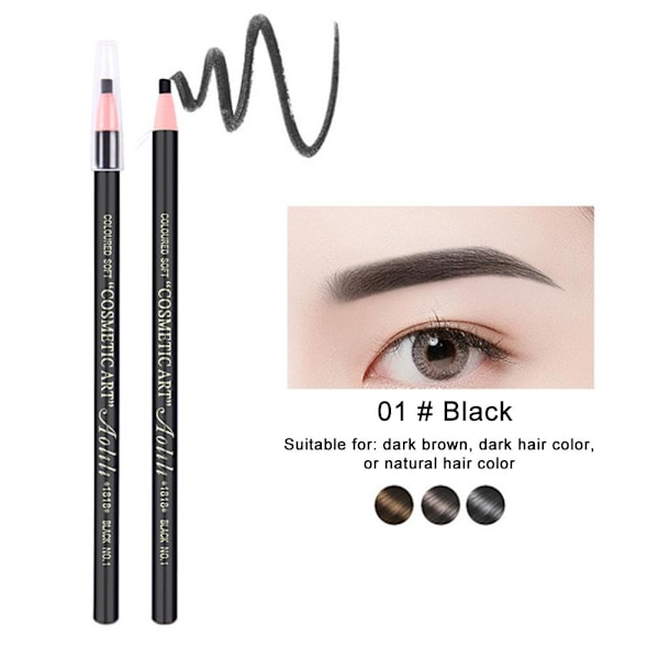 Vattentät Ögonbrynspenna Brow Liner Definer Svart Blond Mörkbrun Ny soot 15g