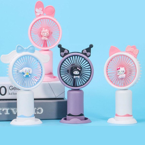 Söt Personlig Mini Fläkt Handhållen Portabel För Inomhus Utomhus Aktiviteter Söt Sanrio Elektrisk Fläkt A6E5 white 1pcs