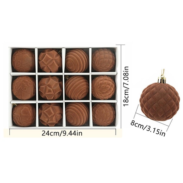 12 st Juldekoration Boll Hängande Hot E5 Red 12pcs