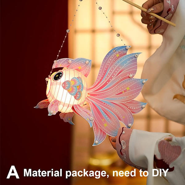 Materialpåse för DIY-lampa till Midhöstfestivalen, Gyllene palats inomhus Kan Karp vara skrivbordslampa G4c3 red 1pcs