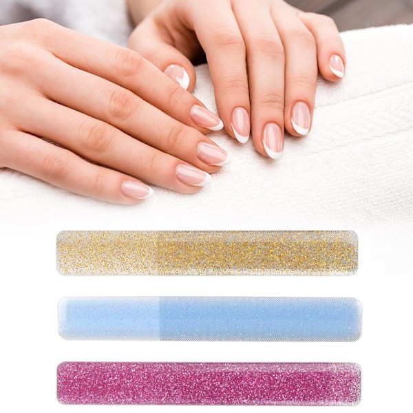 Nano Glas Nagelfil Nagellackremsor, nagelkonstverktyg, conv Golden 1pcs