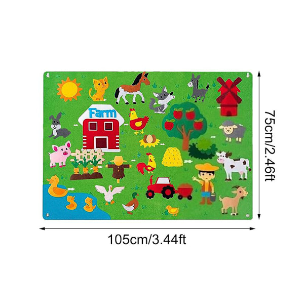 DIY Filtbräda Zoo Undervattensvärld Leksaker Lekbräda HET Pedagogisk T5Y9 zoo 105*75cm
