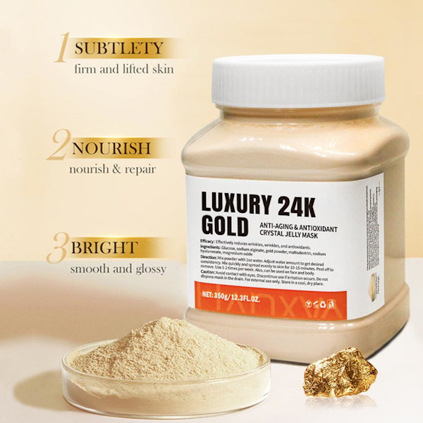 350g Återfuktande 24K Guld Mjuk Maskpulver Rosblad Kristall Gelé Maskpulver W1 Vampire 1pcs