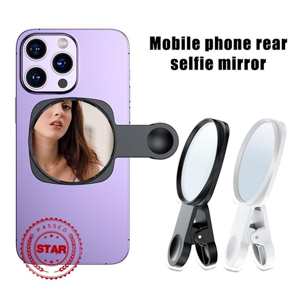 Mobiltelefon Bakre Selfie Spegel Kompakt Selfie Spegel Multifunktionell Telefonhållare För IPhone U0B0 white 1pcs