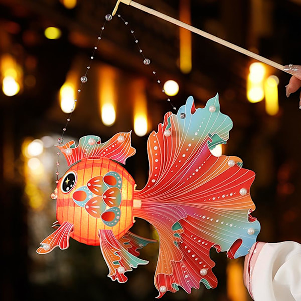 Materialpåse för DIY-lampa till Midhöstfestivalen, Gyllene palats inomhus Kan Karp vara skrivbordslampa G4c3 red 1pcs