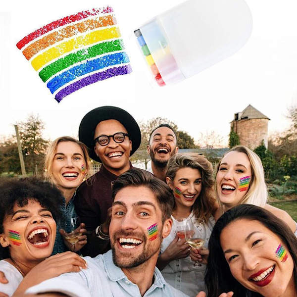 Pride Sminkstift Festival Party Intensiv Ansiktsfärg Rolig Flagga kropp Y7J4 X3K8 2pc onesize