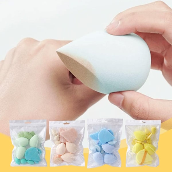 Pudersvamp Set Blå Skönhetsägg Svamp Luftkudde Icke-puder Smink Och Våt Användning Torr I0s5 yellow 12pcs
