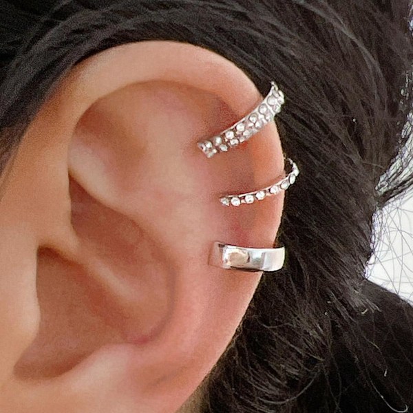 3st/set Dam Legering Örhänge Öronmudd Brosk Icke U4U7 W2I5 V3N1 ∫σ R6C4 Silvery A