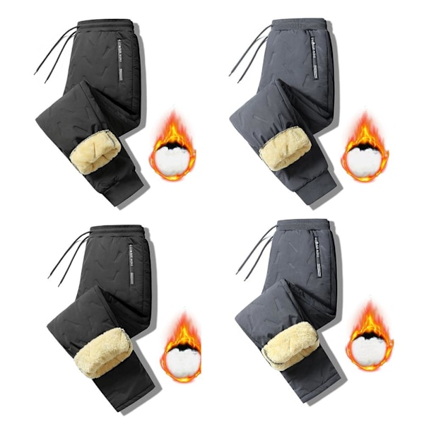 Vinter Cashmere Tjocka Varma Mjukisbyxor För Män Herrbyxor^ Joggers Mode R7N1 C 3XL
