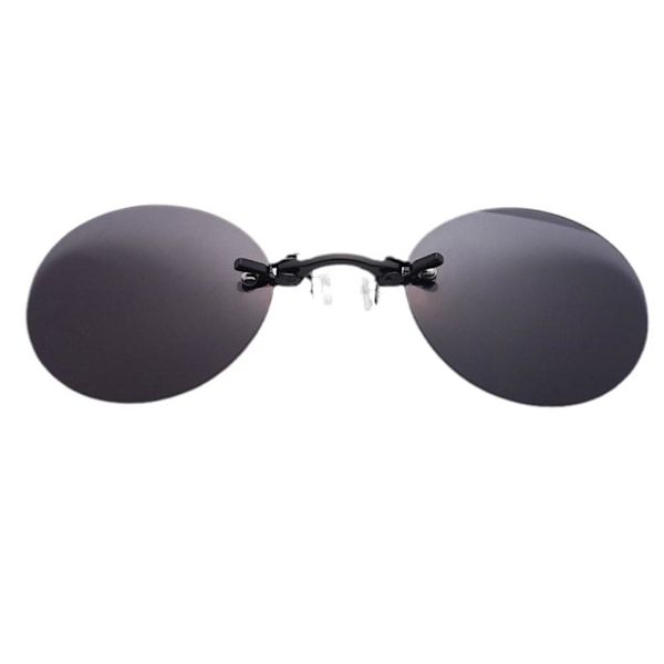Clip On Näsa Solglasögon Runda Glasögon Matrix Morpheus Vintage Sol UV400 FASQ0 Q6 black One-size
