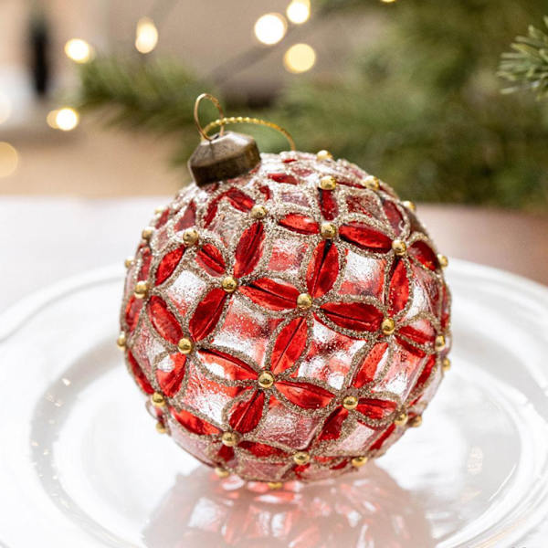 Julgranskulor i glas 8cm Julkulor Julgransprydnad Kulor Butiksfönster M3P1 A 1pcs