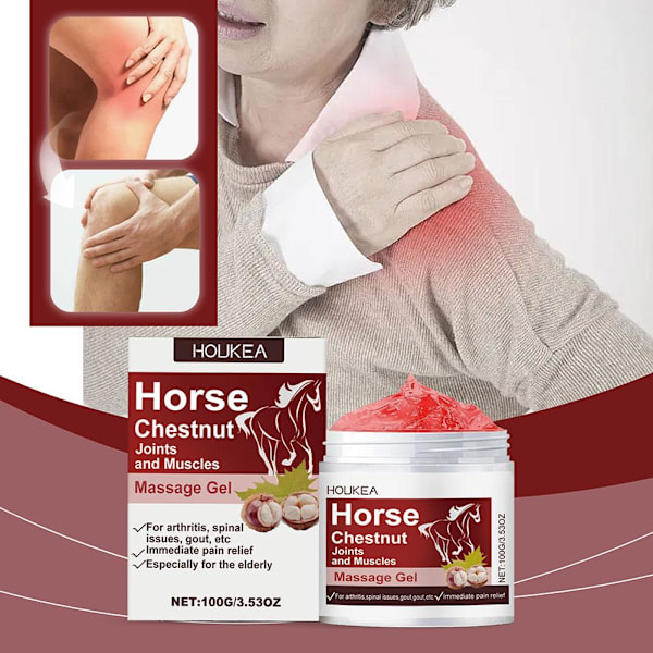 Hästkastanj Gelen för Leder & Muskler Massage 100g/3.53oz Smärtlindring G0O5