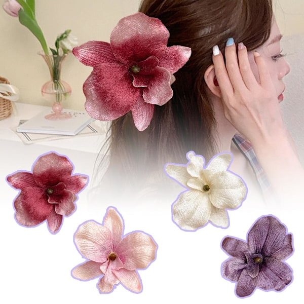 Phalaenopsis Fransk Retro Hårklämma Simuleringsblomma Hårnål P4W1 E1Z7 red 1pcs