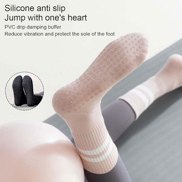 Halkfria Snabbtorkande Strumpor Professionella Halkfria Yogastrumpor Hög Elasticitet Damhoppningsstrumpor brown 35-43EU