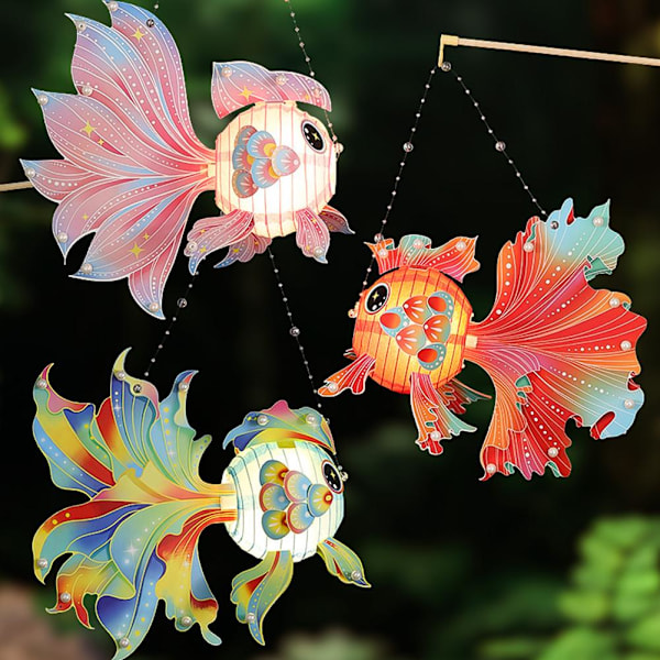 Materialpåse för DIY-lampa till Midhöstfestivalen, Gyllene palats inomhus Kan Karp vara skrivbordslampa G4c3 red 1pcs