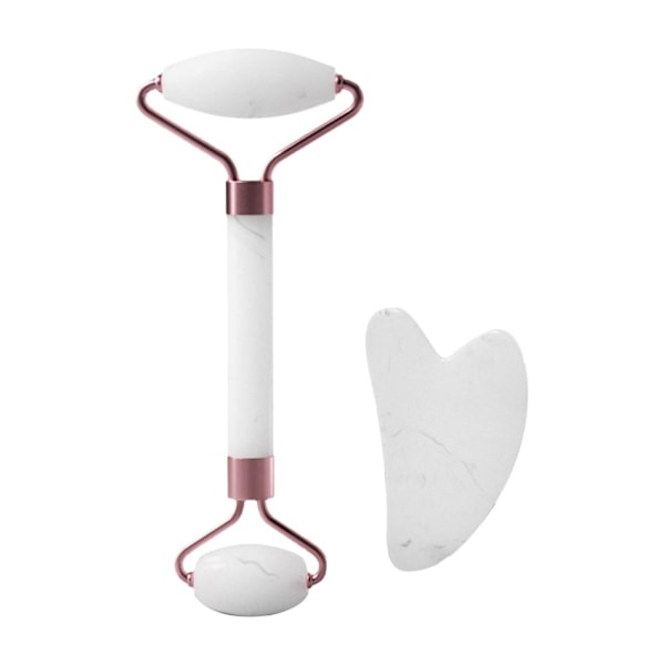 Roller för Ansikte Hals Öga Harts Ansiktsmassage Instrument Hälsovård Scrapi V4E7 White Double Head + Board 60g